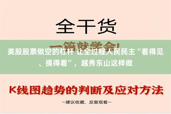 美股股票做空的杠杆 让全过程人民民主“看得见、摸得着”，越秀东山这样做